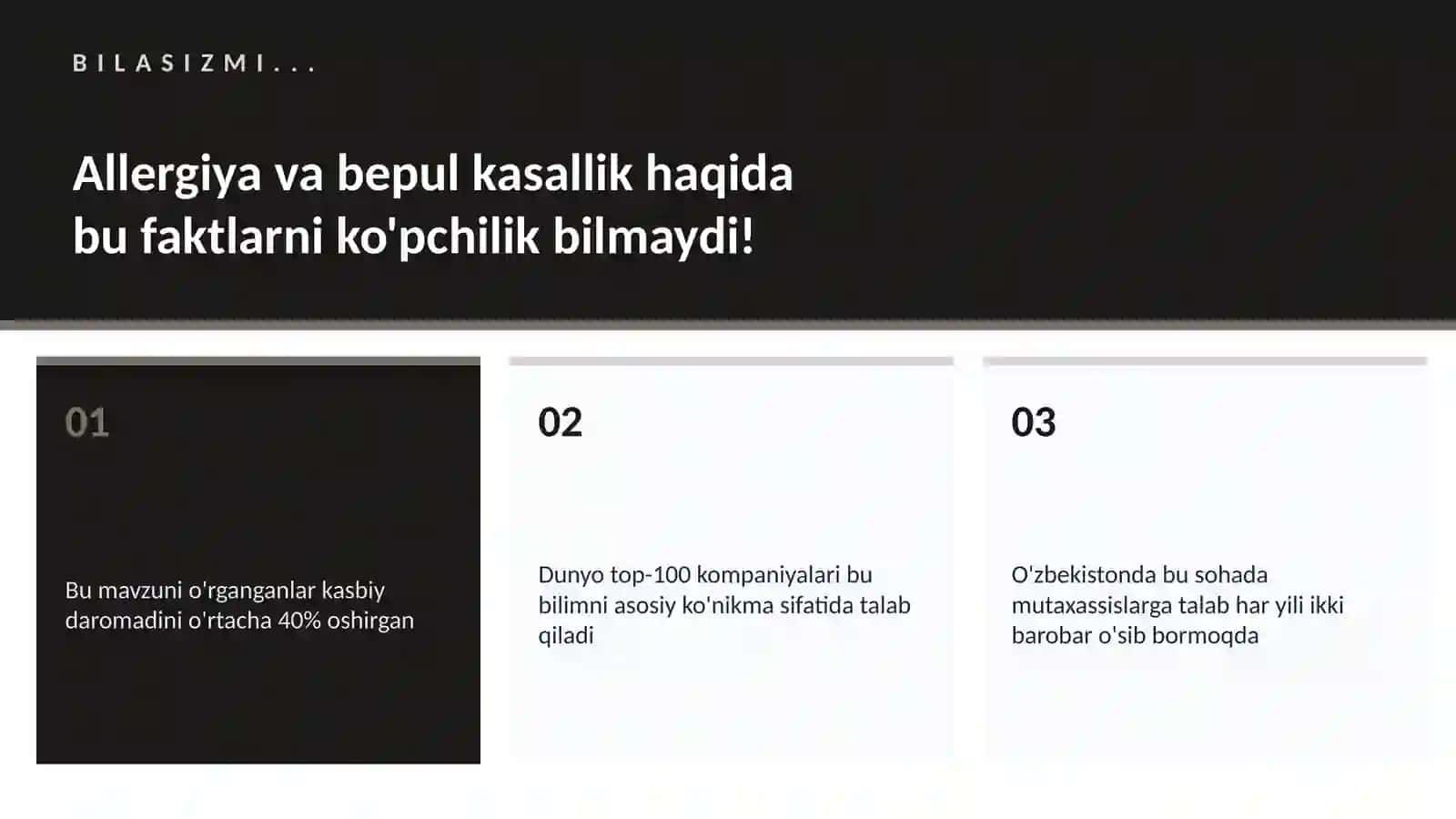 Allergiya va bepul kasallik 2