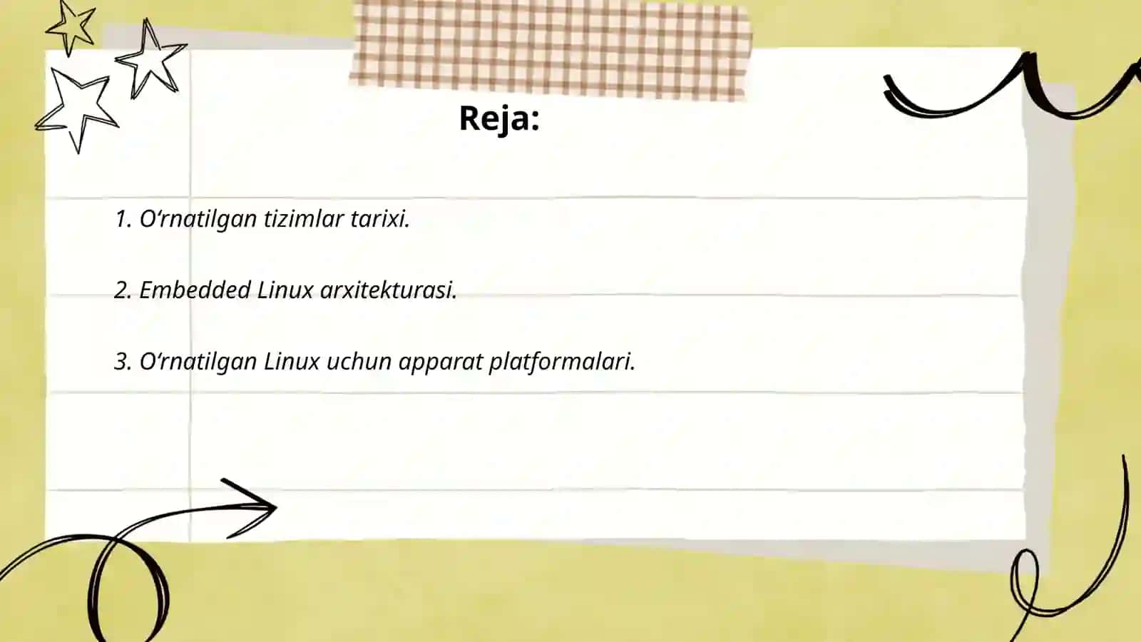 O‘rnatilgan operatsion tizimlar (Embedded Linux) 2
