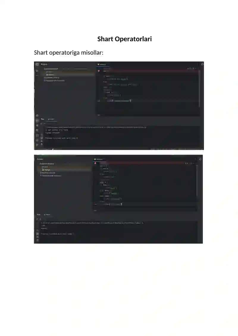 Shart Operatorlari 2