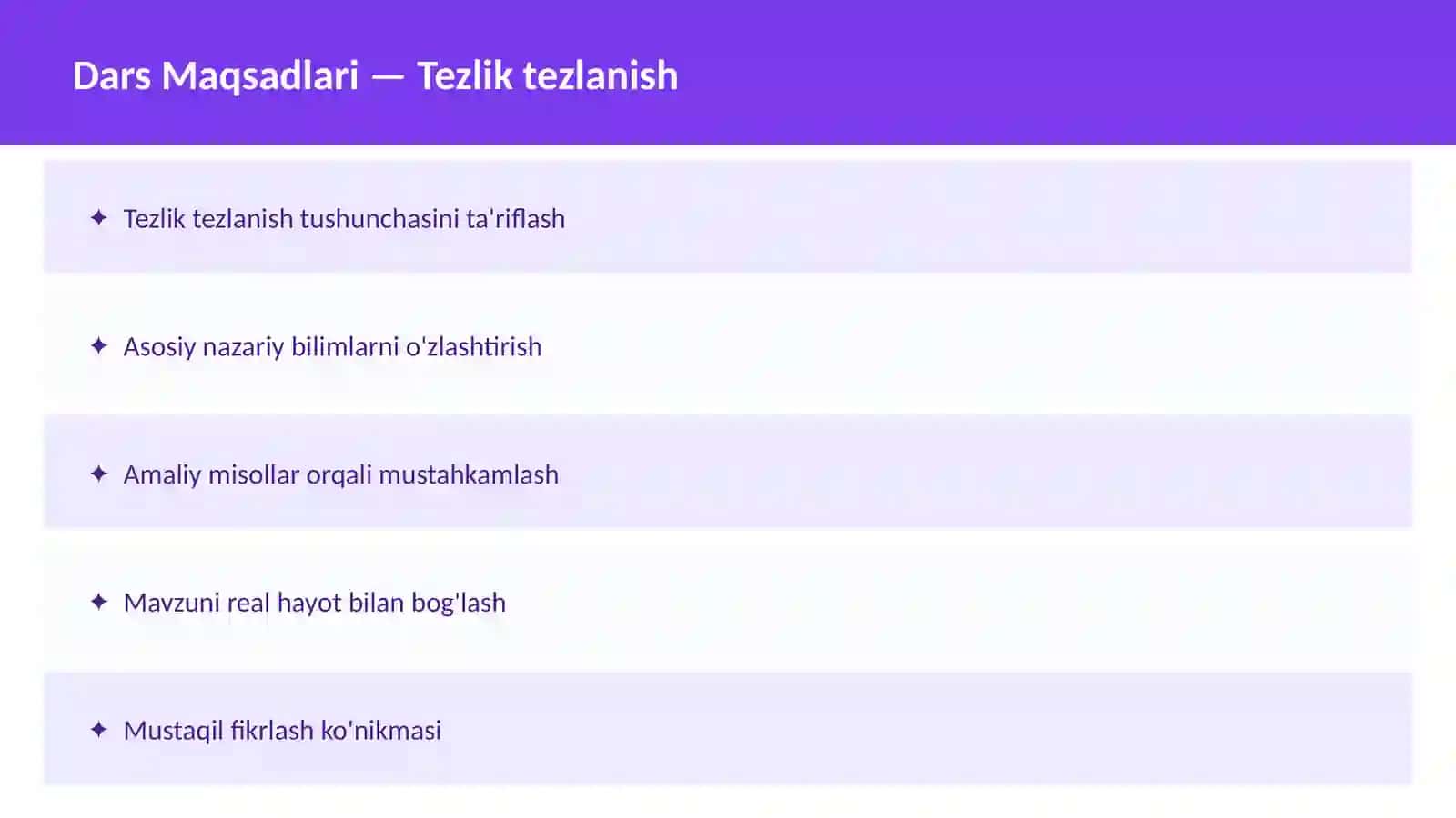 Kinematika - O'qituvchilar va talabalar uchun dars ishlanma 2
