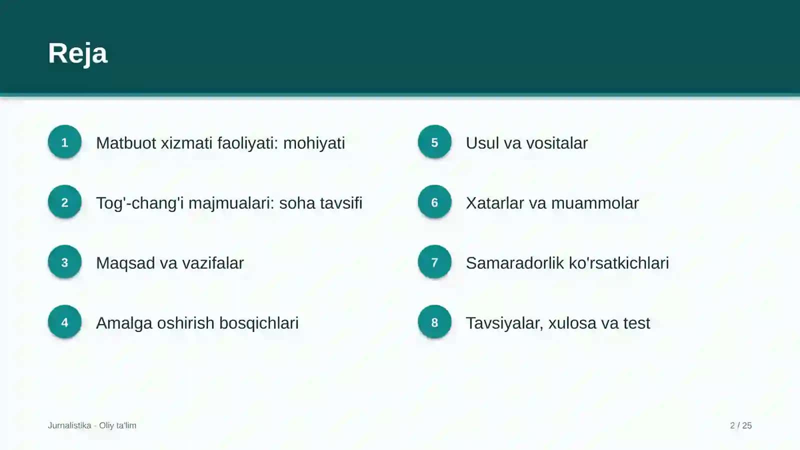 Tog'-chang'i majmualarida matbuot xizmati faoliyati 2