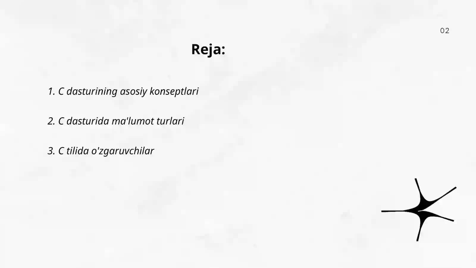 C dasturi bo'yicha 2