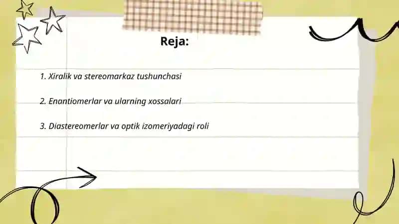 Organik birikmalarning optik izomerlari 2