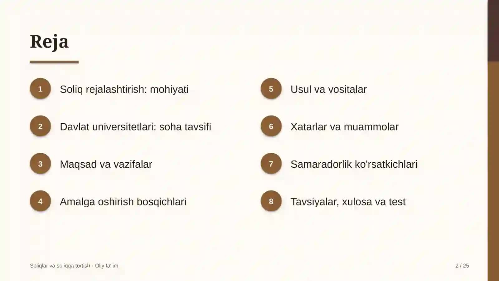 Davlat universitetlarida soliq rejalashtirish 2