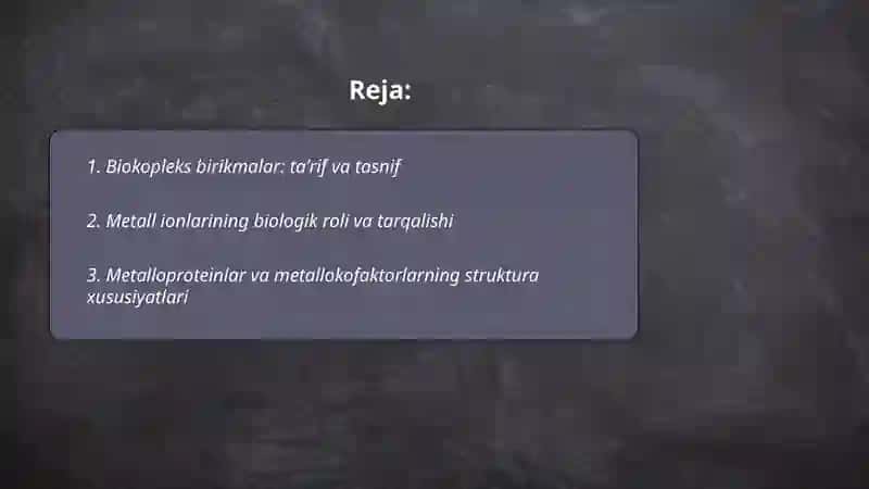 Biokopleks birikmalar 2