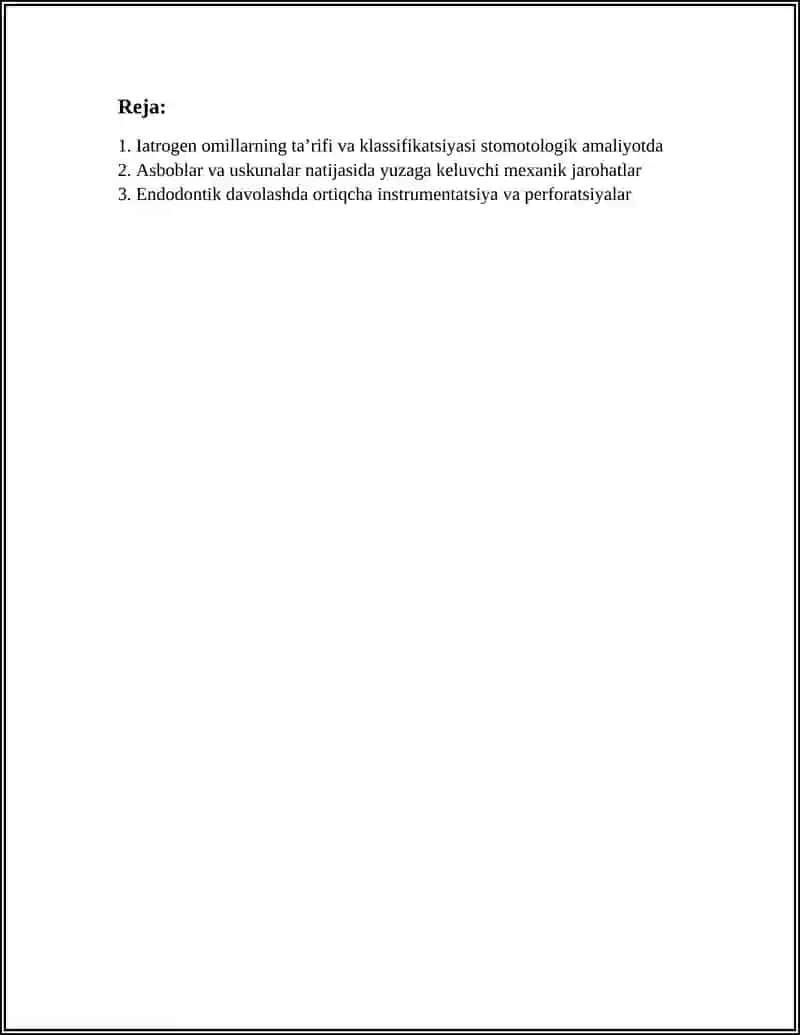 STOMOTOLOGIK AMALIYOTDA YATROGEN OMILLAR 2