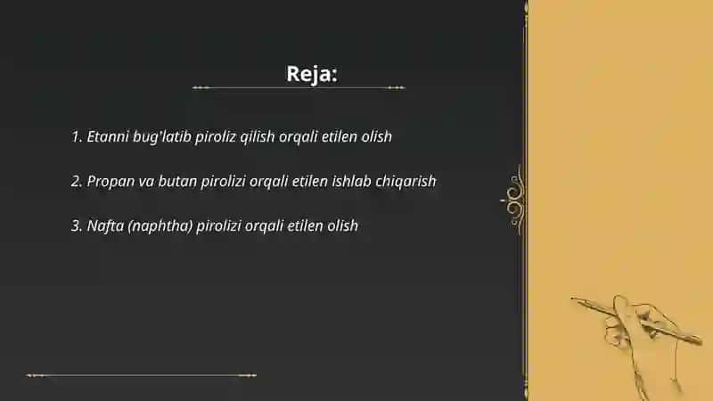 Etilenni sanoatda olish usullari 2
