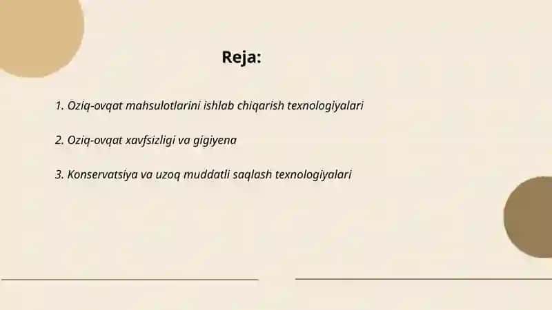 Oziq ovqat sanoati 2