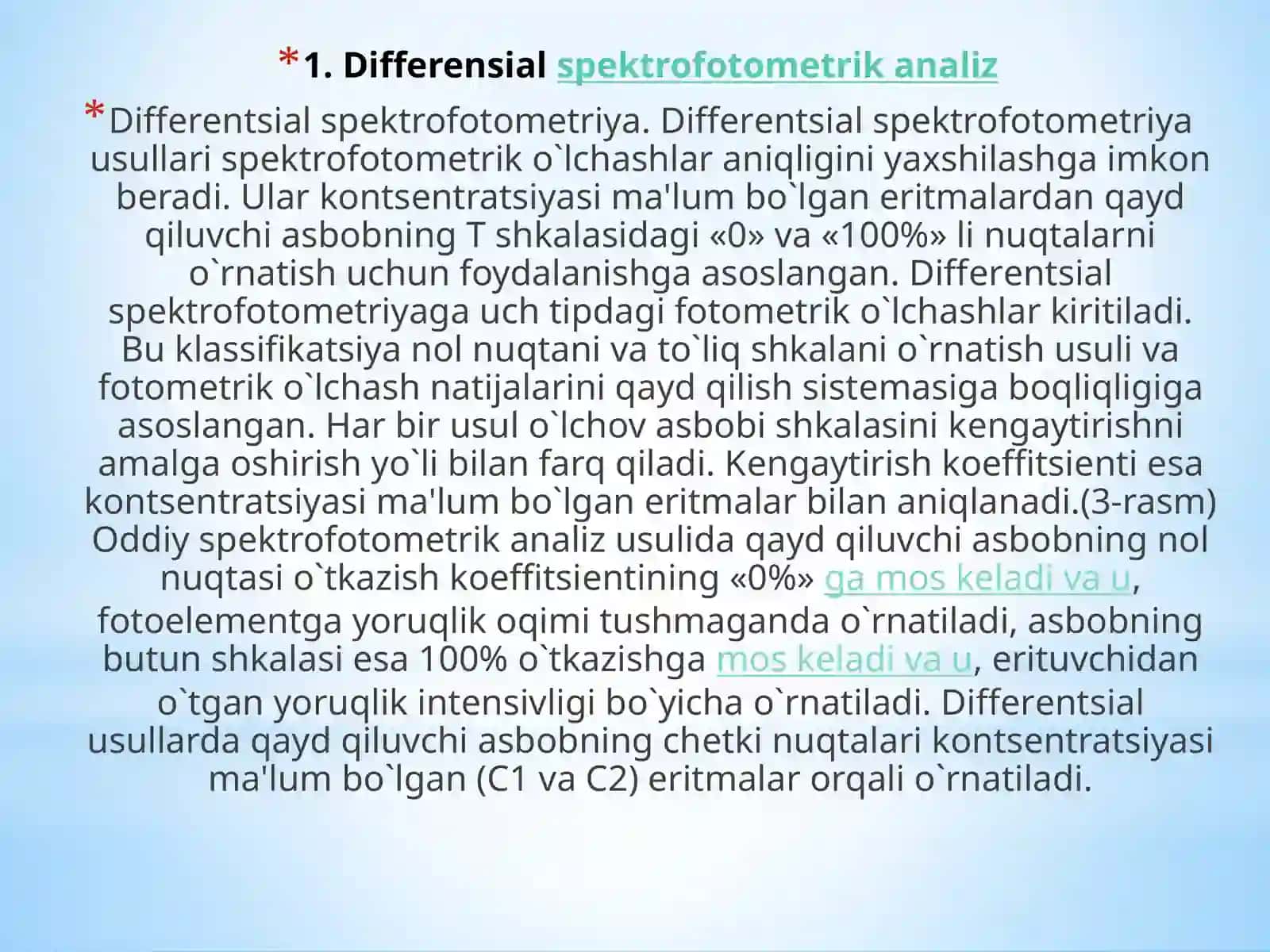 DIFFERENSIAL SPEKTROFOTOMETR ANALIZ 2