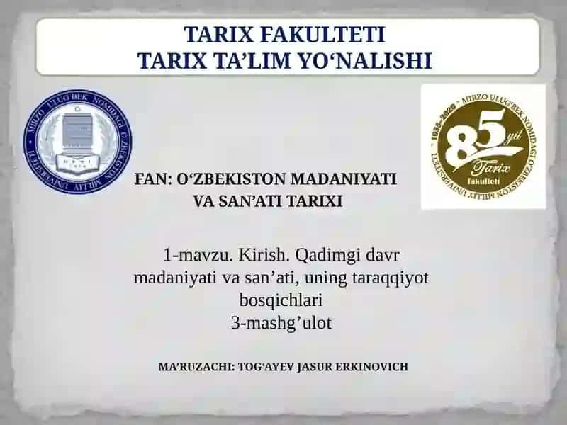 TARIX TA’LIM YO‘NALISHI 2
