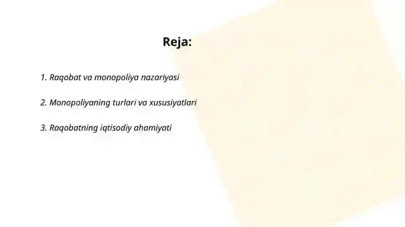 Raqobat va Monopoliya Nazariyasi 2