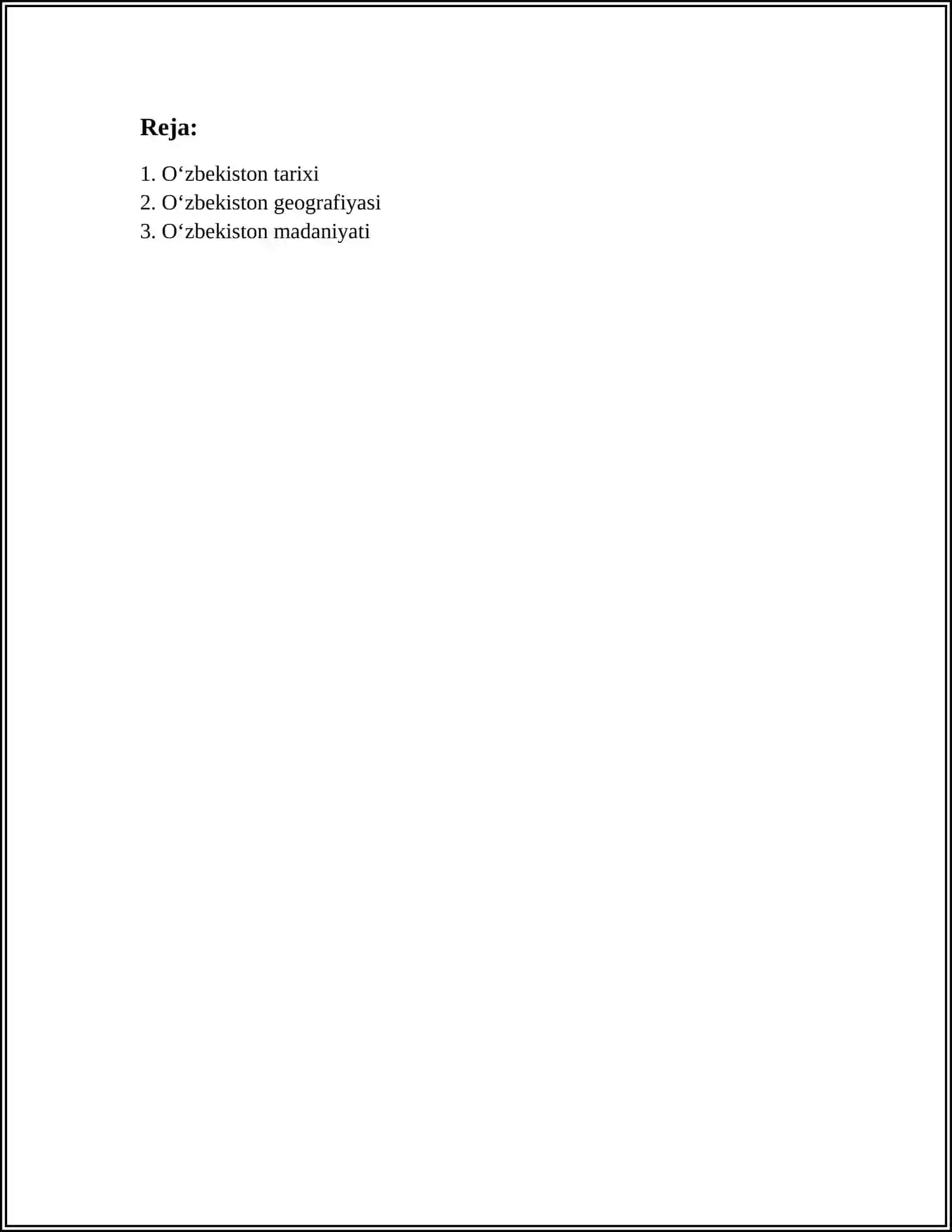 UZBEKISTON 2024-2025-o'quv yili 2