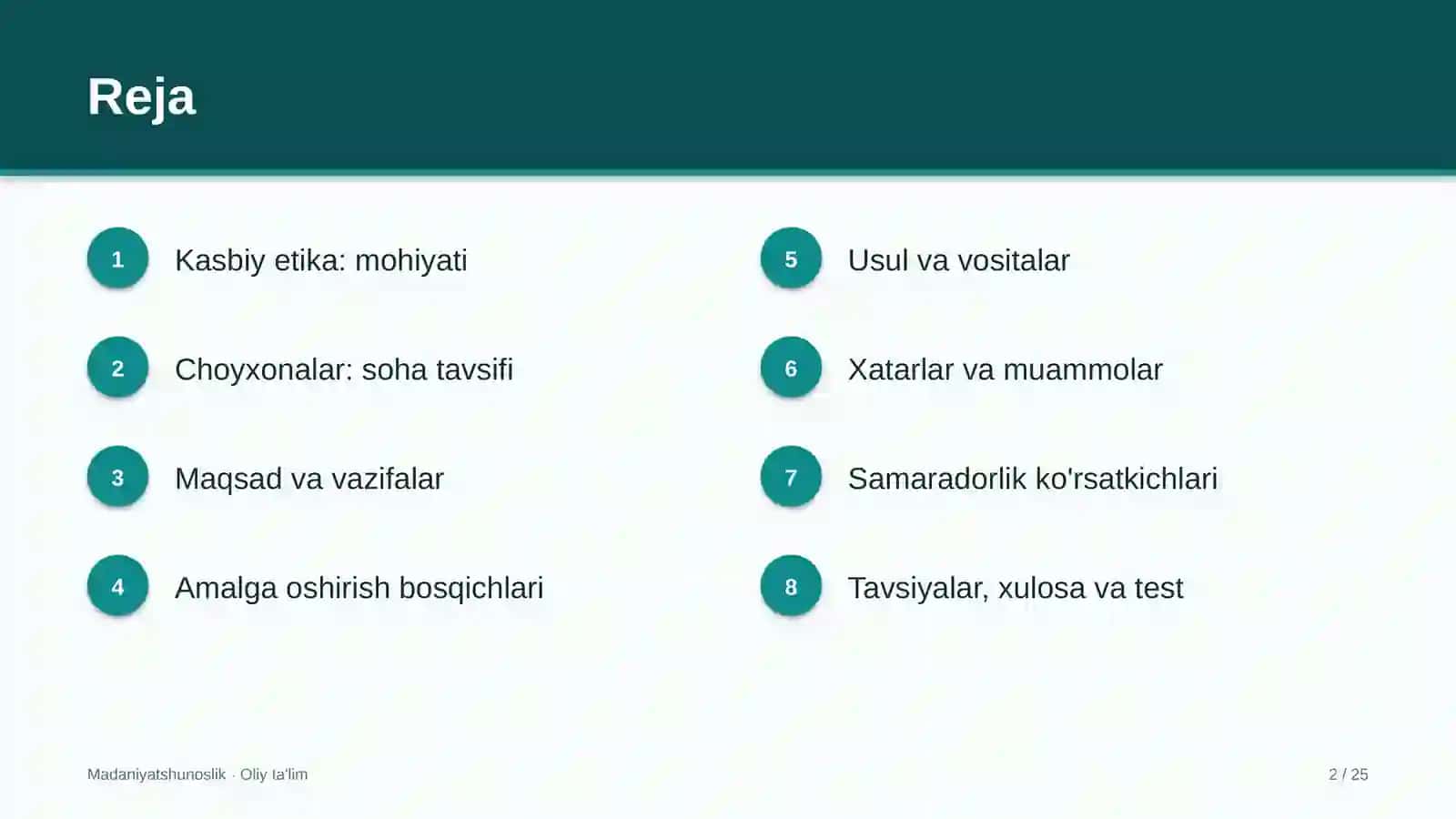 Choyxonalarda kasbiy etika 2