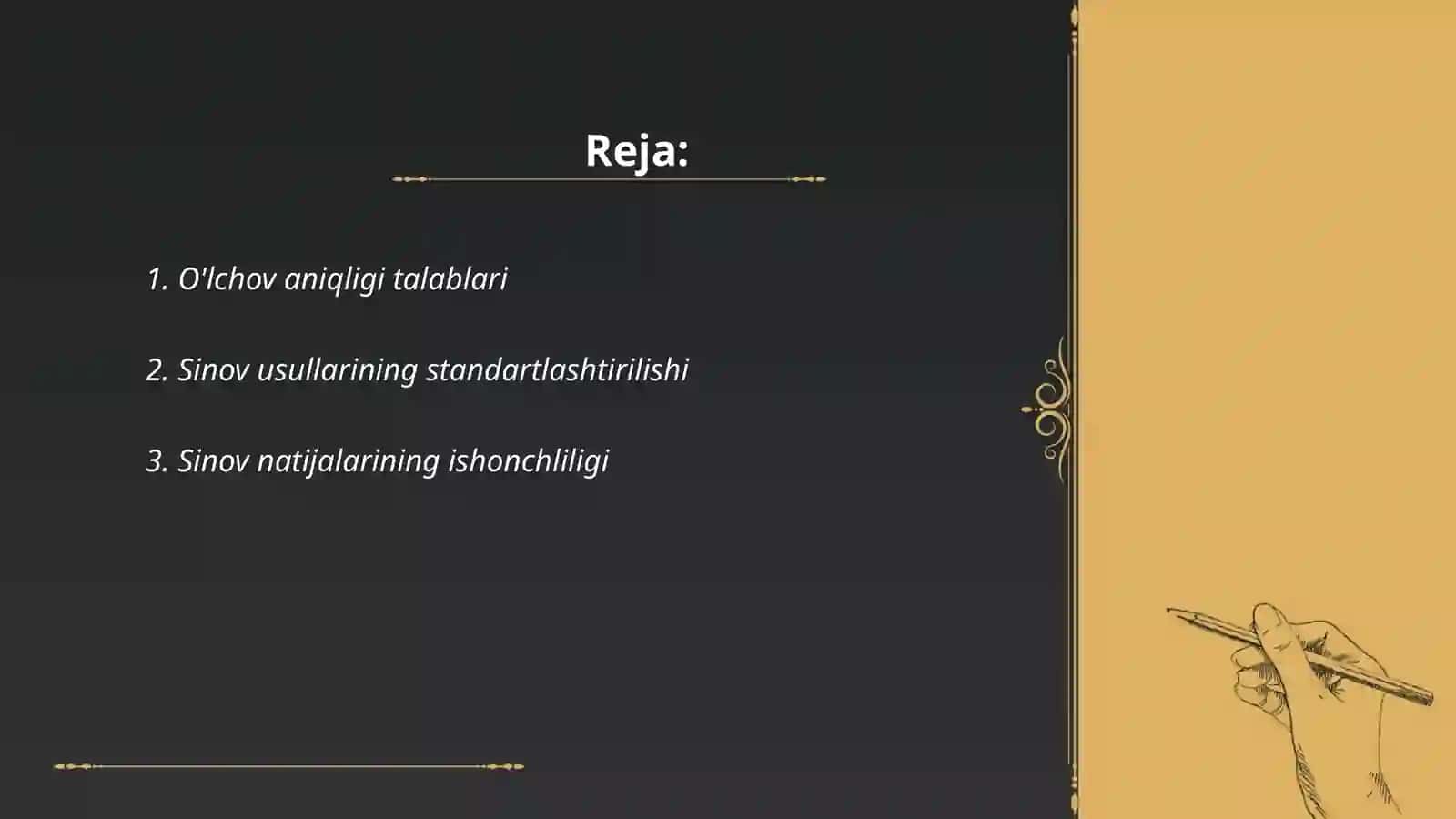 O'lchov aniqligi talablari 2