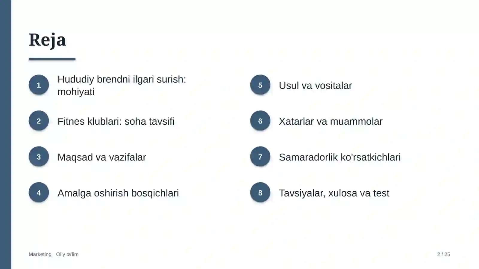 Fitnes klublarida hududiy brendni ilgari surish 2