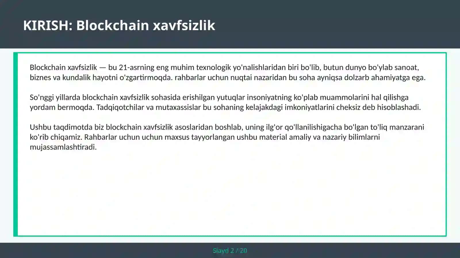 Blockchain xavfsizlik 2