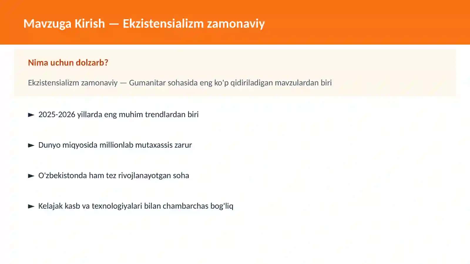 Ekzistensializm zamonaviy 2