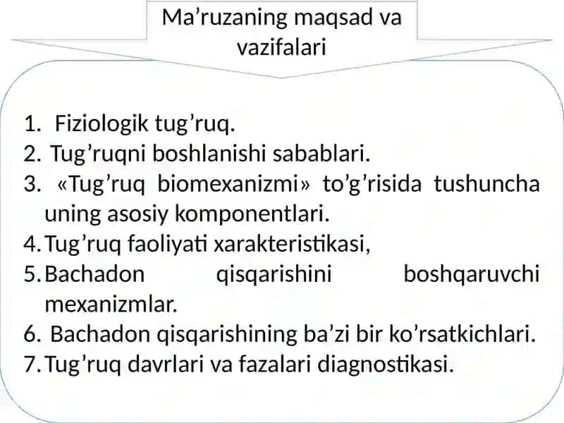 Fiziologik tug’ruq. 2