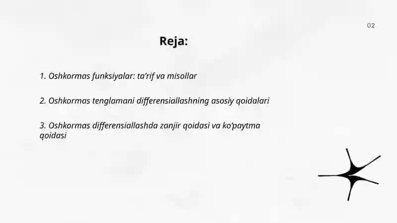 Oshkormas va parametrik funksiyalarni differensiallash 2