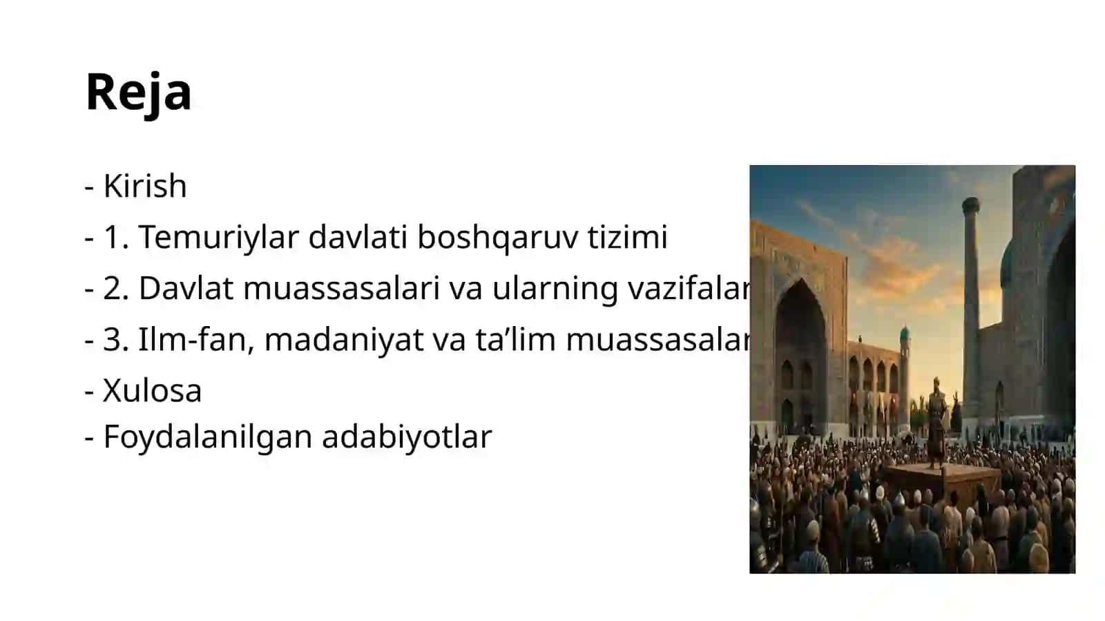 Temuriylar davlati boshqaruv tizimi 2