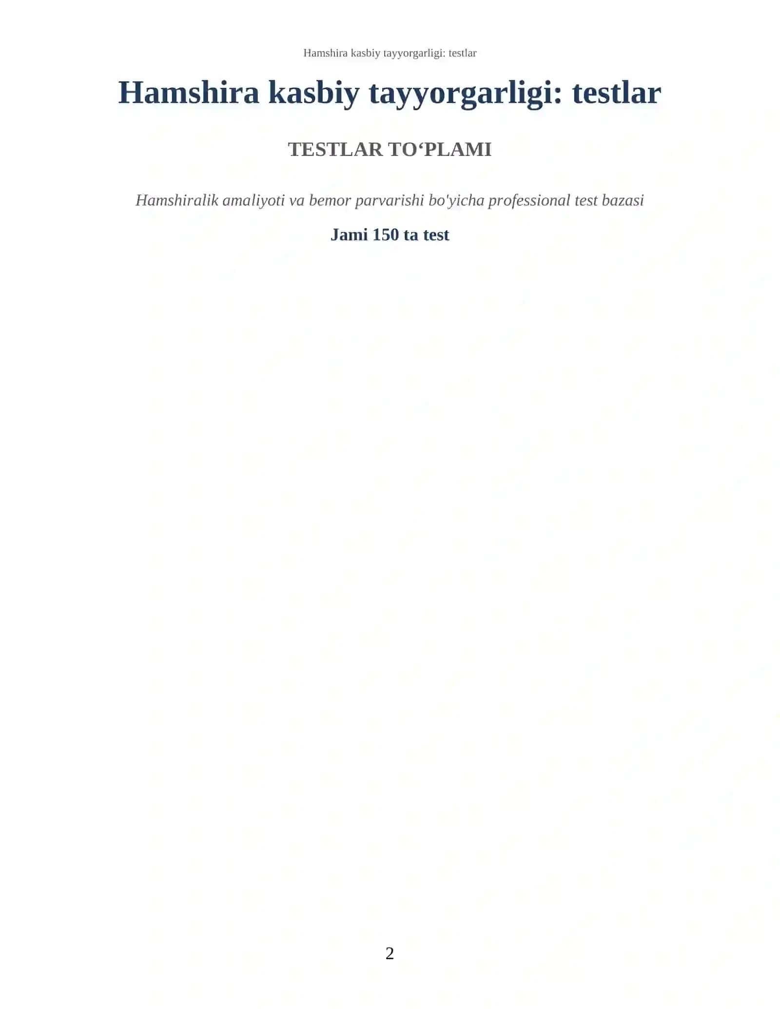 TESTLAR TO'PLAMI 2