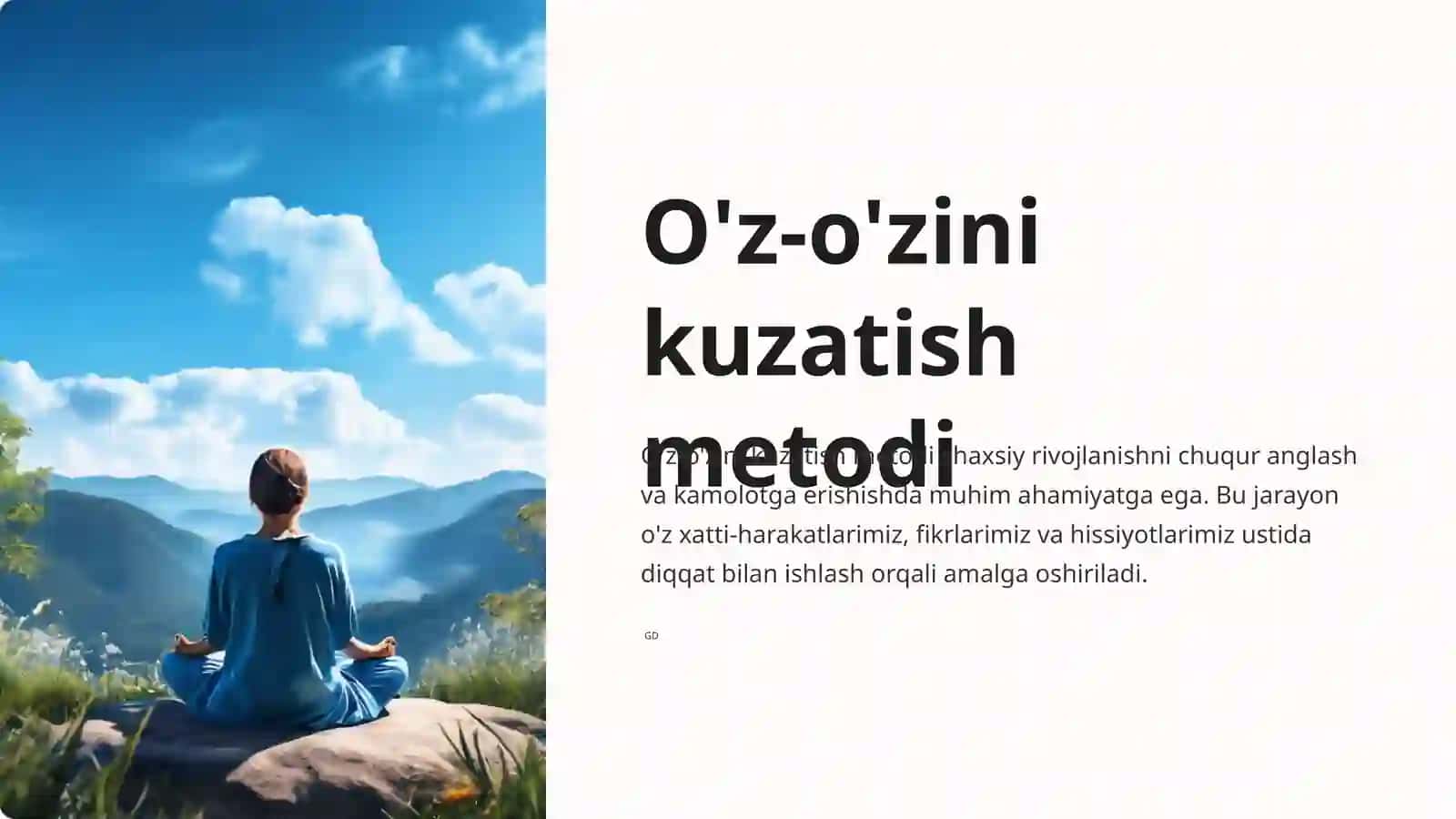 O’z-o’zini kuzatish metodi. 2