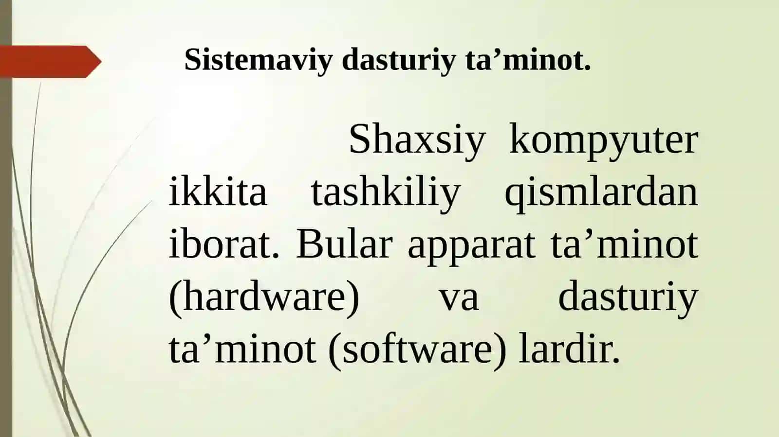 Kompyuterning dasturiy ta’minoti 2
