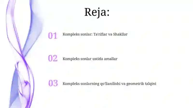 Kompleks sonlar va ular ustida amallar 2
