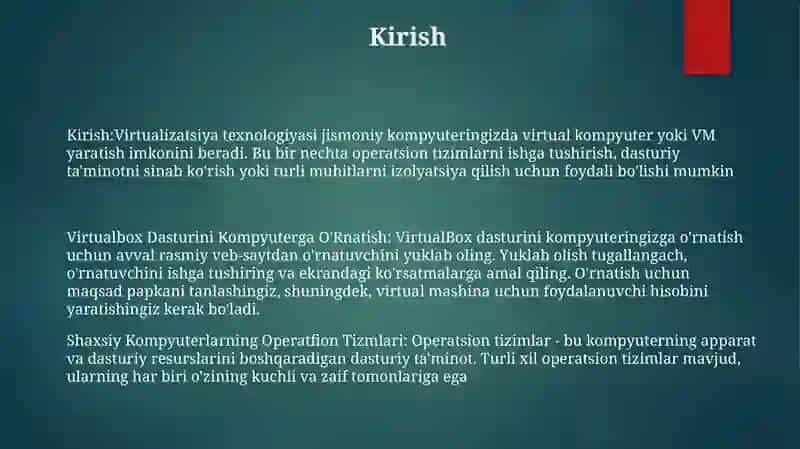 Virtualbox Dasturini Kompyuterga O'rnatish 2
