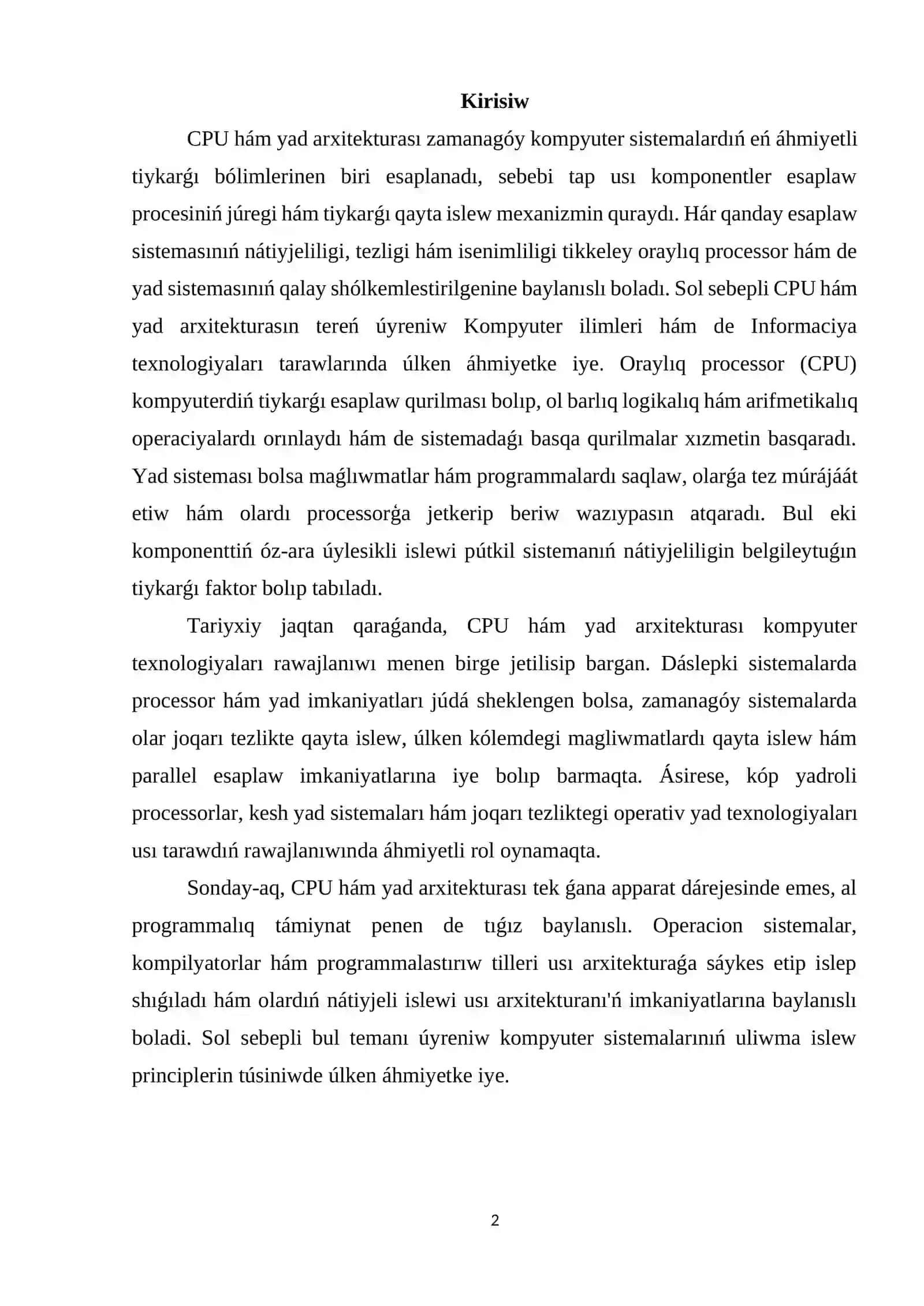 CPU hám yad arxitekturası 2
