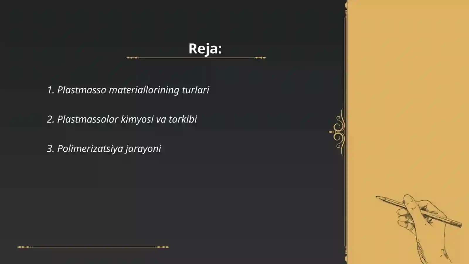 Plastmassalardan detallar tayyorlash texnologiyasini oʻrganish 2