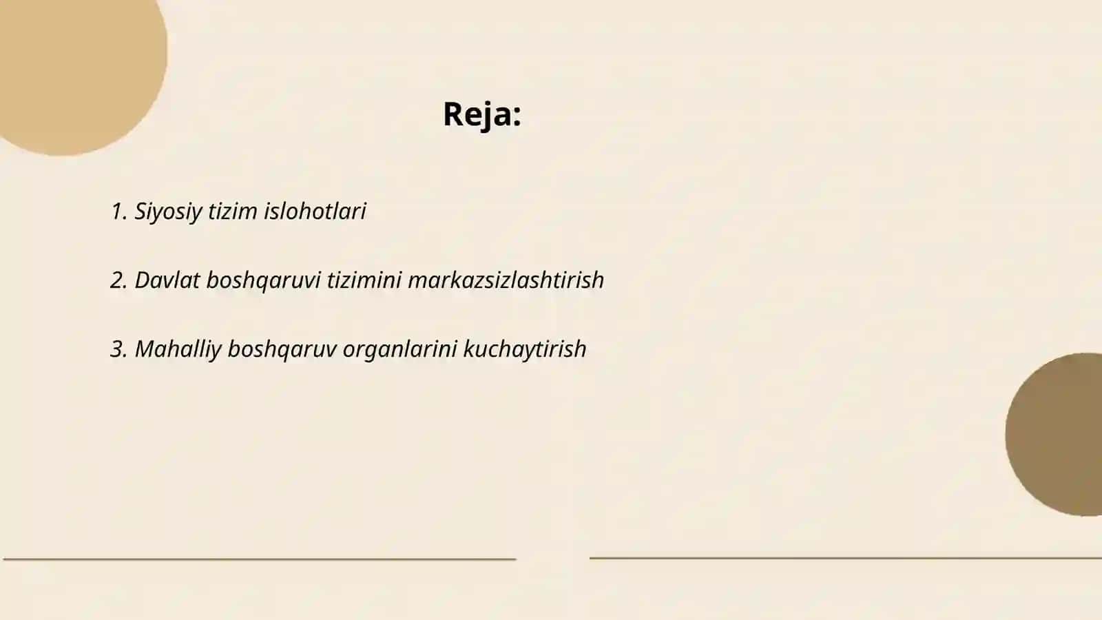 Siyosiy tizim islohotlari 2