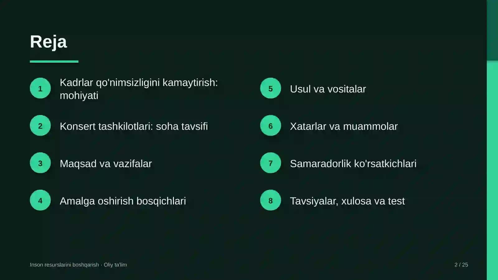 Konsert tashkilotlarida kadrlar qo'nimsizligini kamaytirish 2