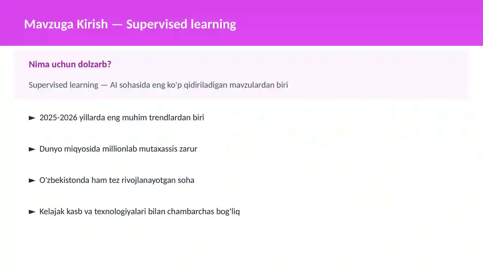 Supervised learning 2