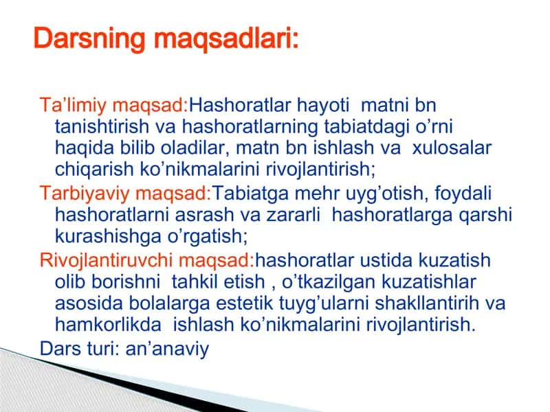Hasharotlarning ichki tuzilishi 2