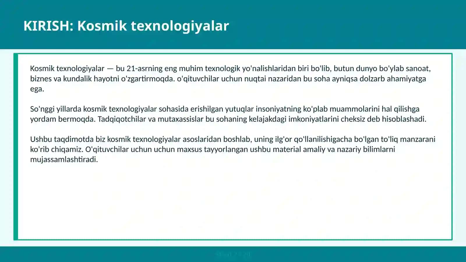 Kosmik texnologiyalar 2