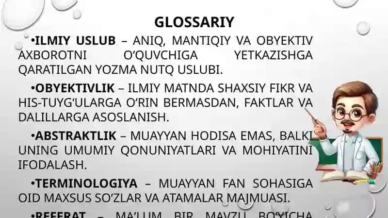 Ilmiy uslub va til xususiyatlari 2