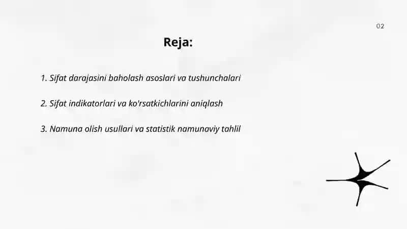 Sifat darajasini baholash usullari 2