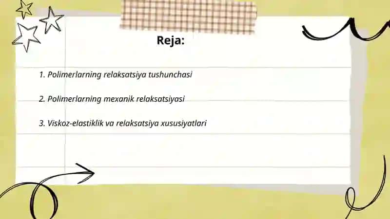 Polimerning relaksatsion xossalari 2