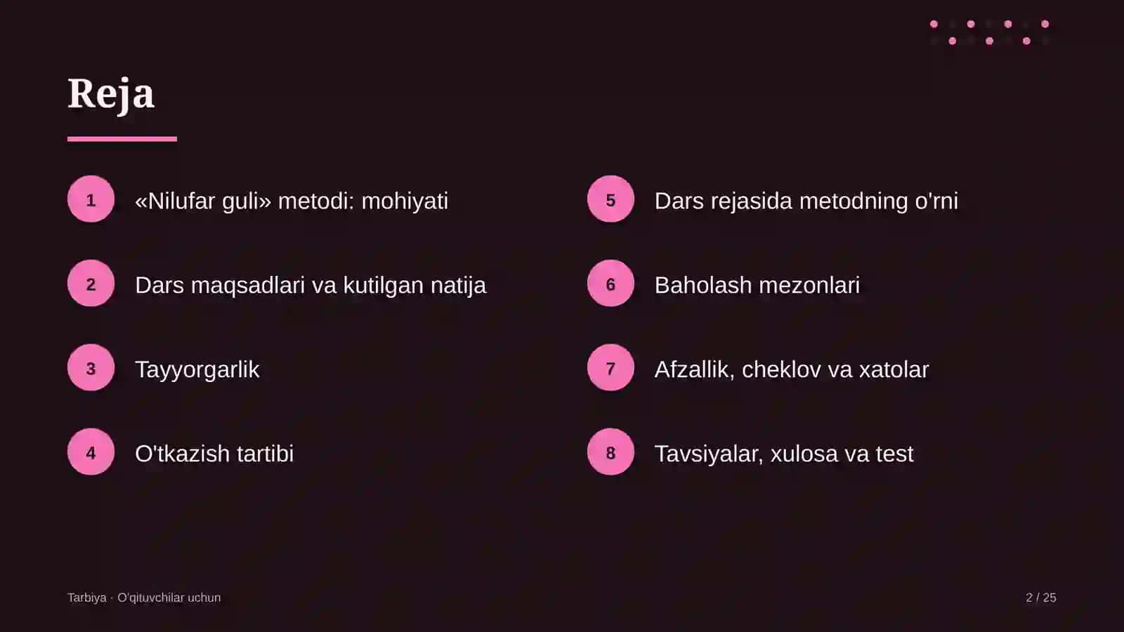 tarbiya darslarida nilufar guli metodidan foydalanish 6193 2