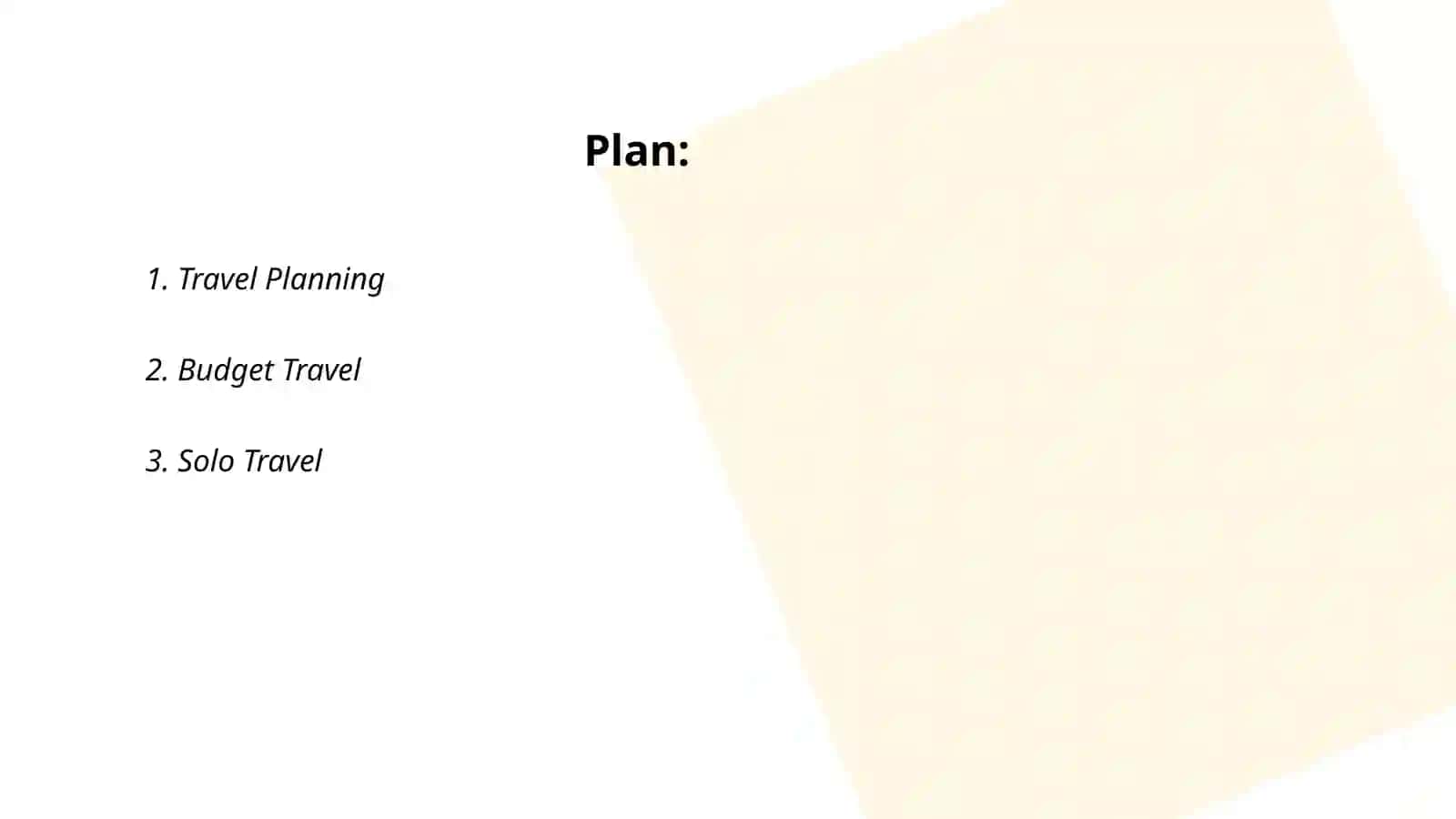 Travel Planning 2