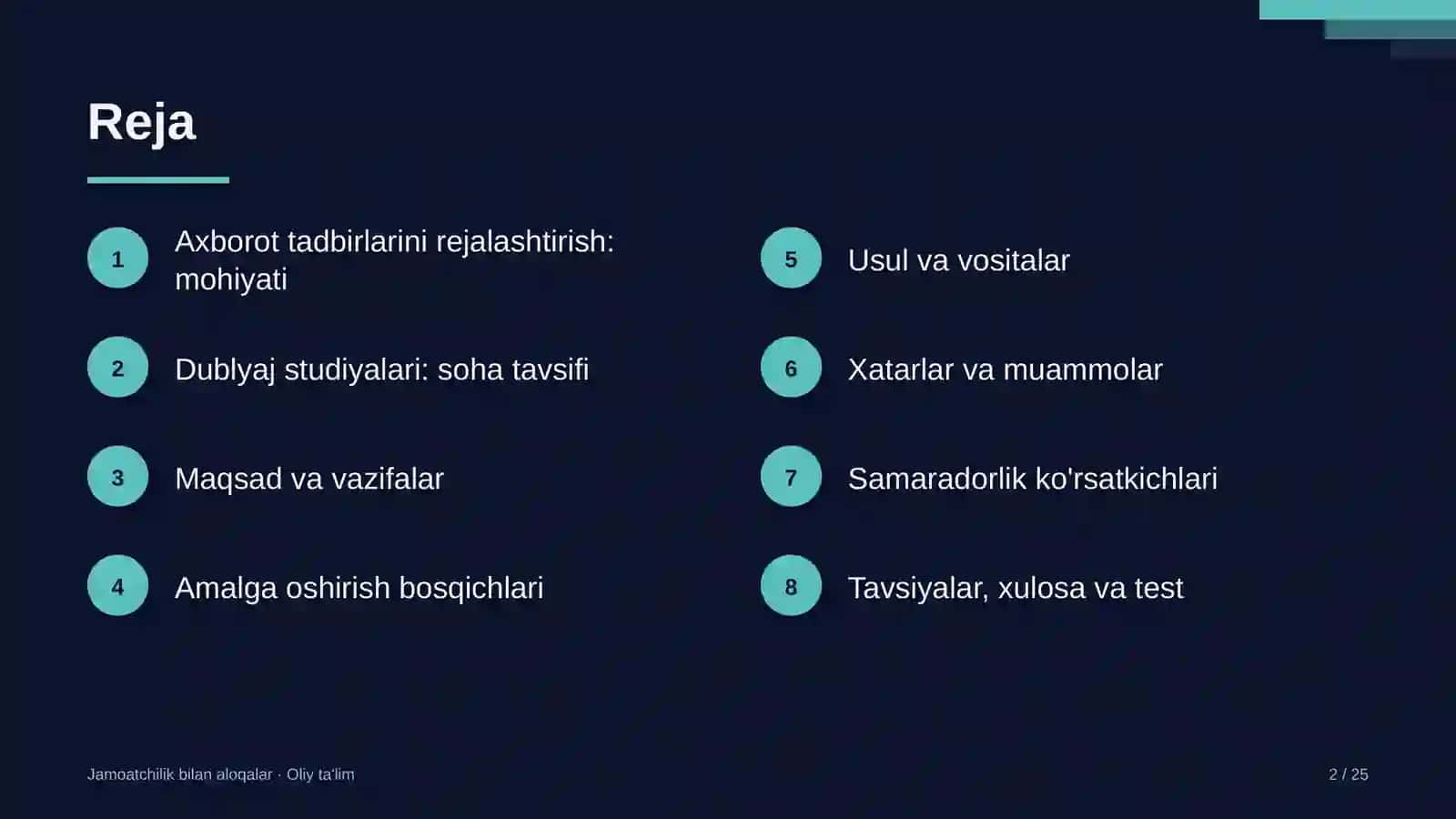 dublyaj studiyalarida axborot tadbirlarini rejalashtirish 8181 2