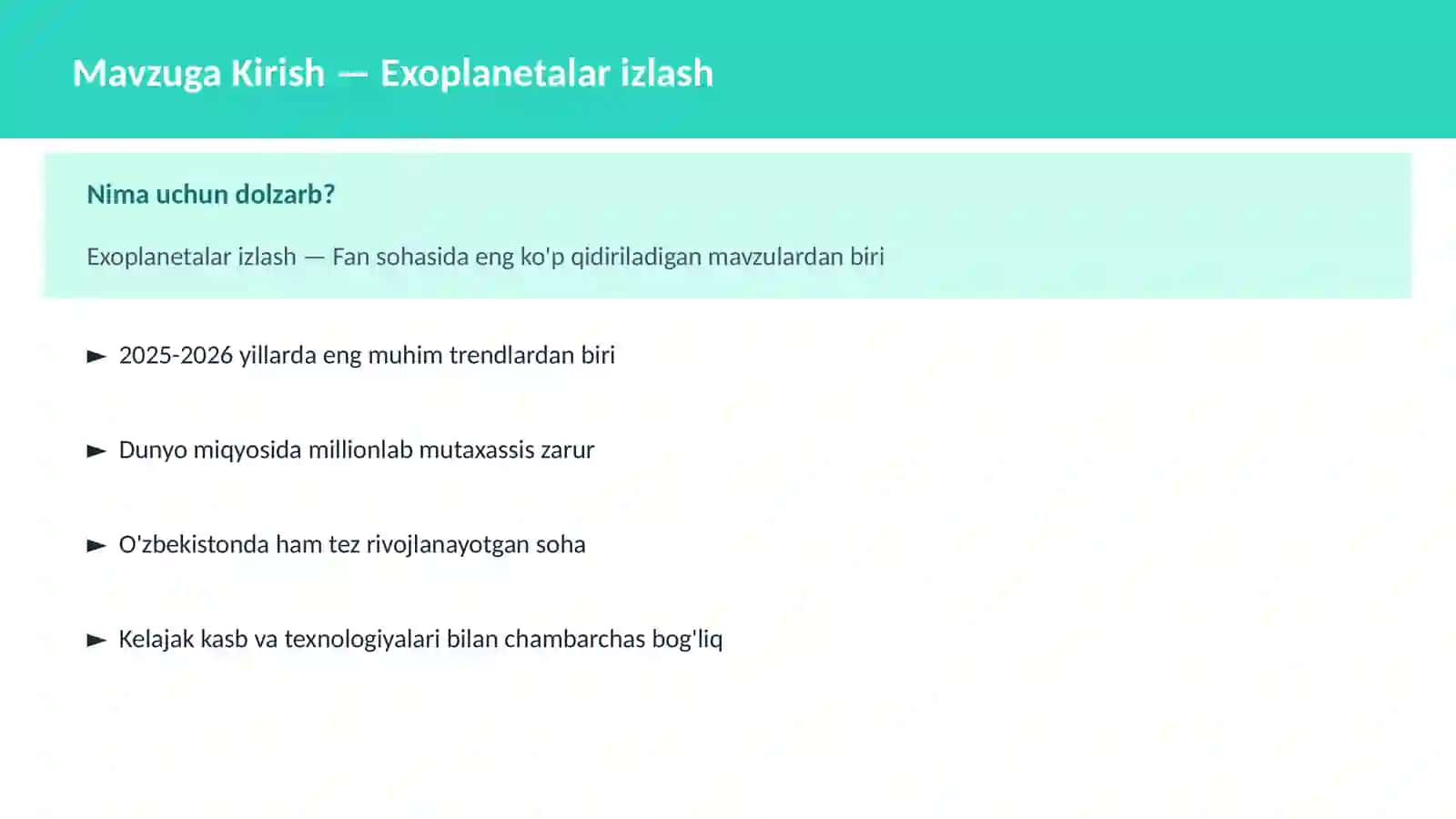 Exoplanetalar izlash 2