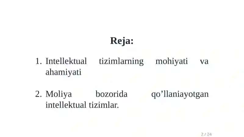 INTELLEKTUAL TIZIMLAR 2
