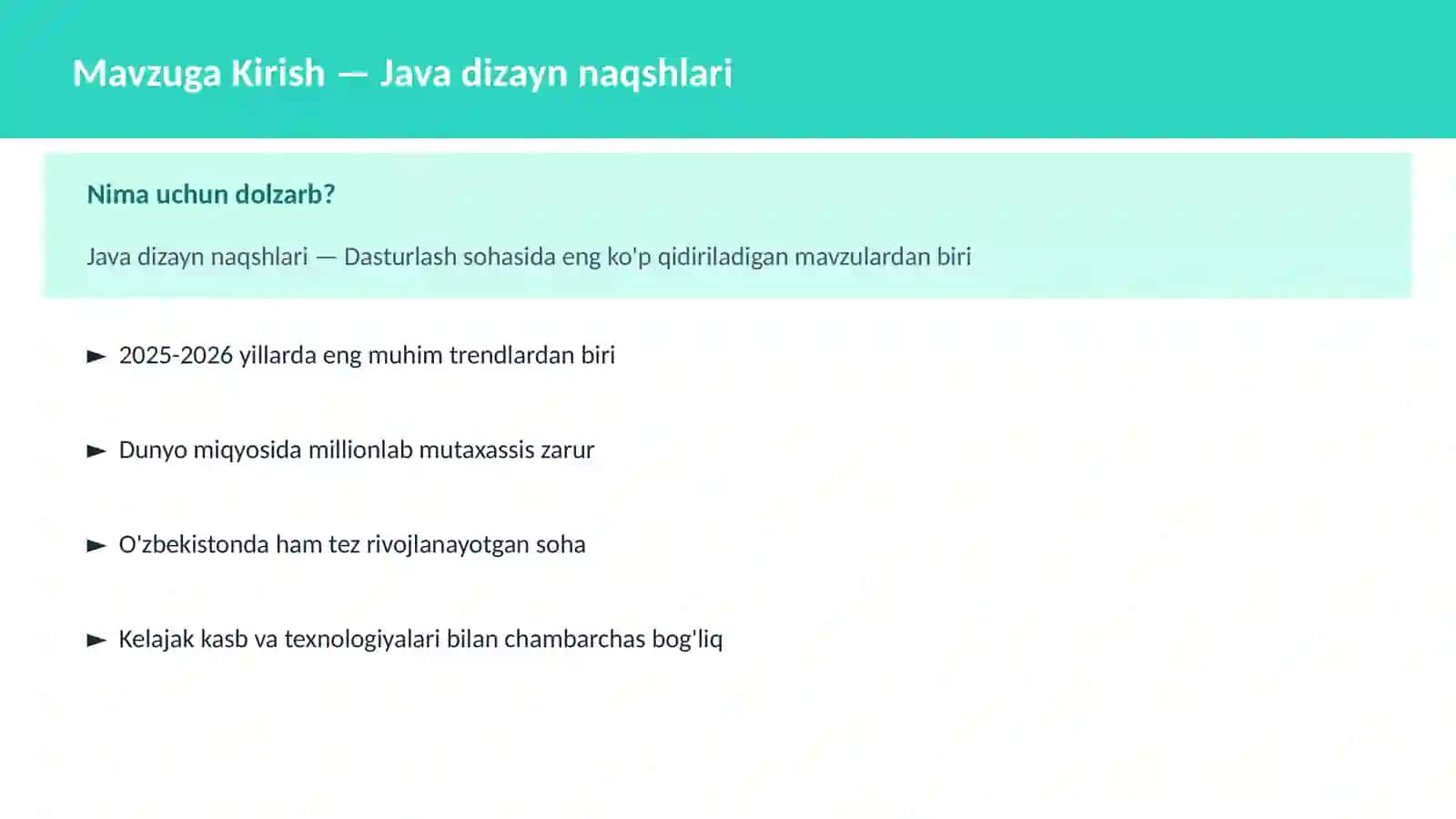 Java dizayn naqshlari 2