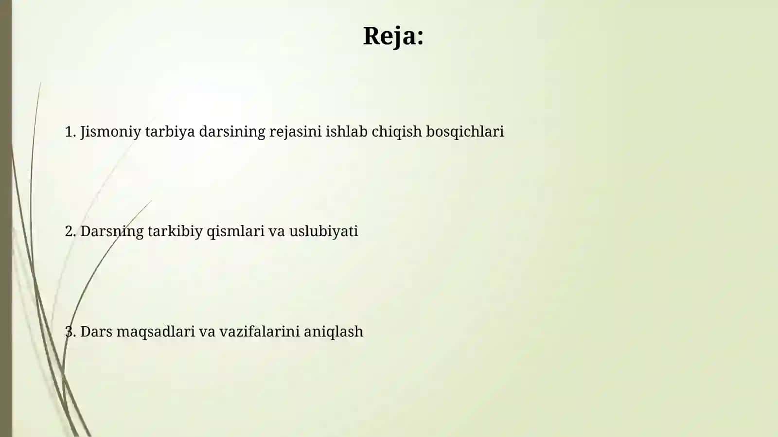 Jismoniy tarbiya bo‘yicha dars konspektini tuzish uslubiyati 2