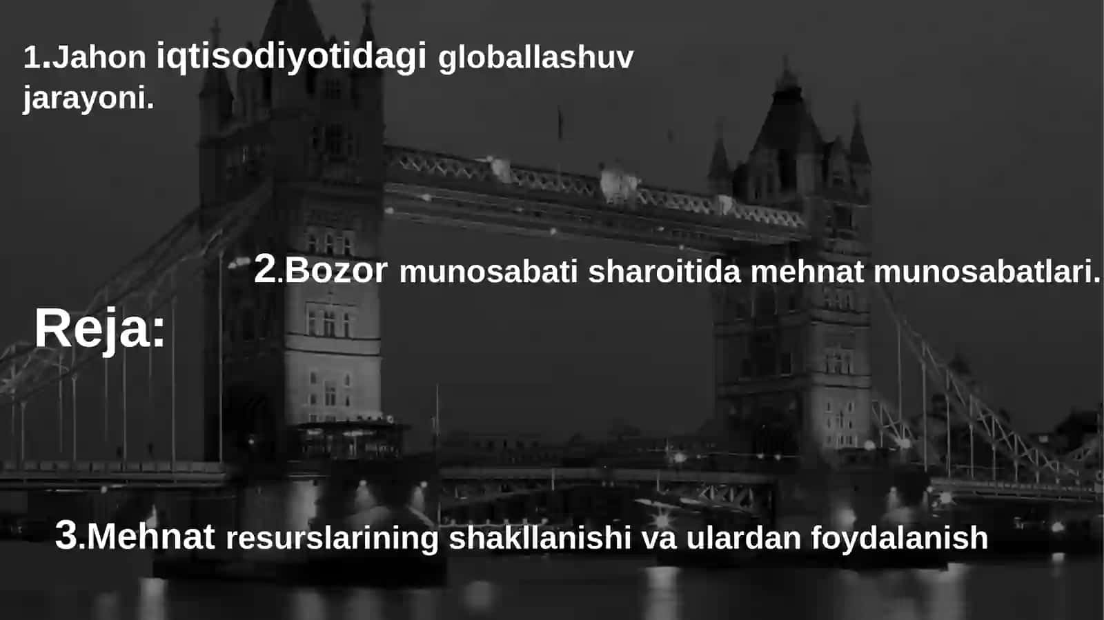 Globallashuv va bozor munosabatlari sharoitida mehnat munosabatlari, mehnat resurslari, ularning tarkibi va tavsifi 2