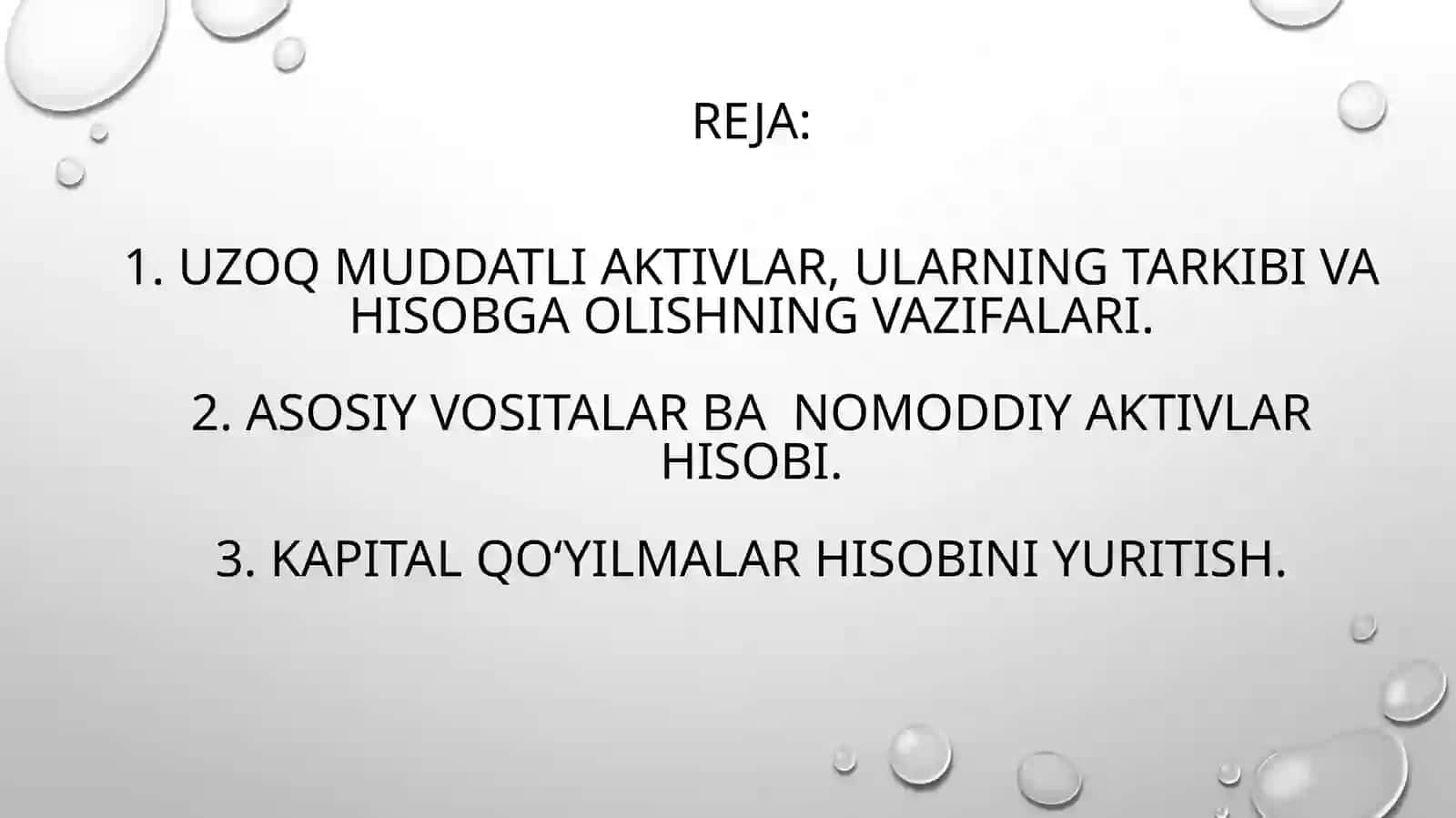 UZOQ MUDDATLI AKTIVLAR HISOBI 2