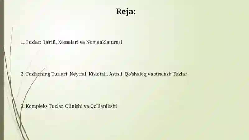 Tuzlar va ularning xossalari 2