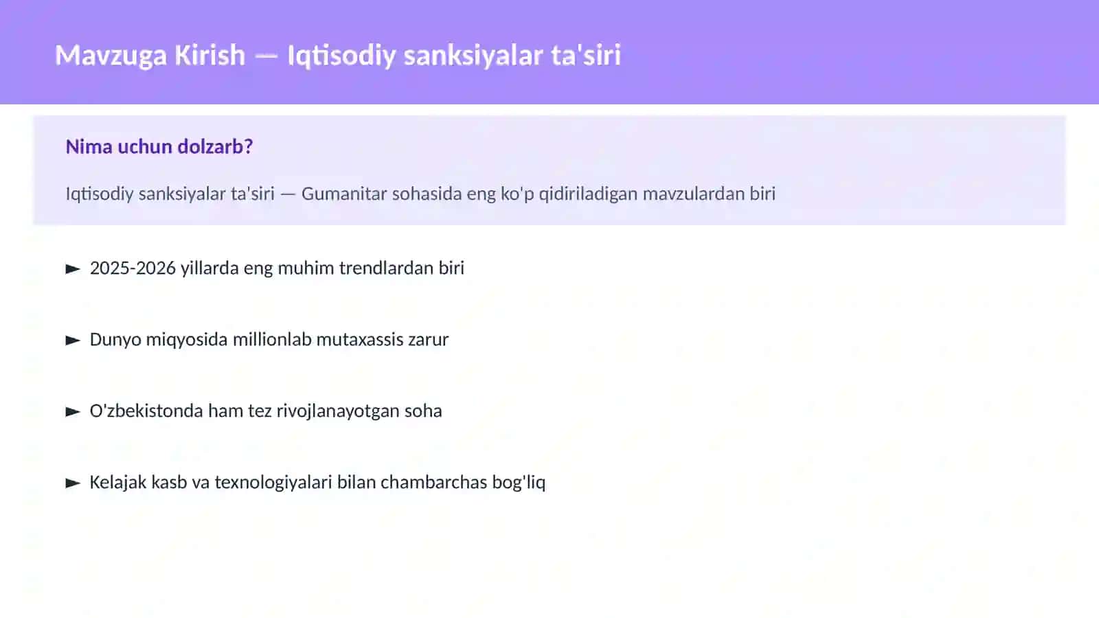 Iqtisodiy sanksiyalar ta'siri 2